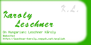 karoly leschner business card